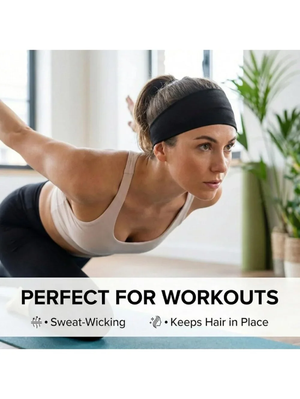 Wide Non-Slip Workout Headbands for Women | Sweat-Wicking Hair Accessories